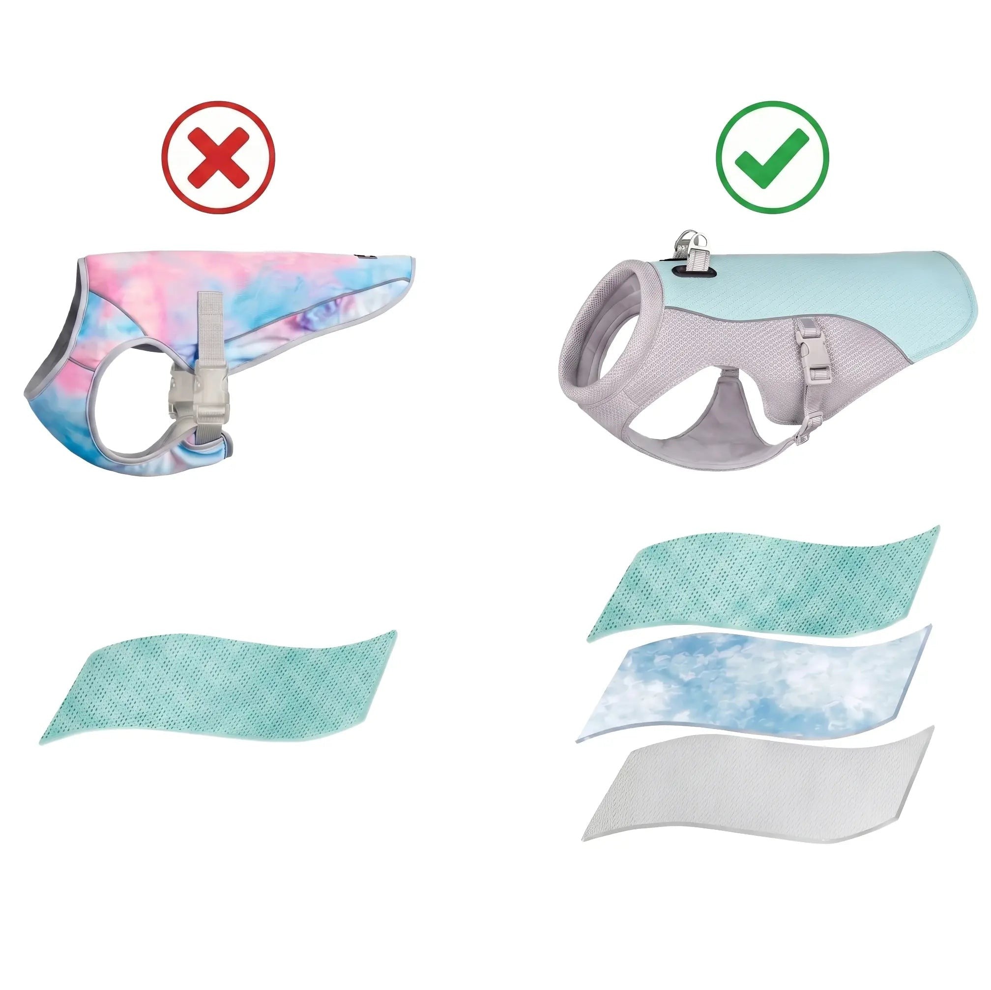 Single-layer vest vs the three-layer Nivessa cooling vest